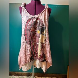 Bohemian Pink Graphic Tank Top